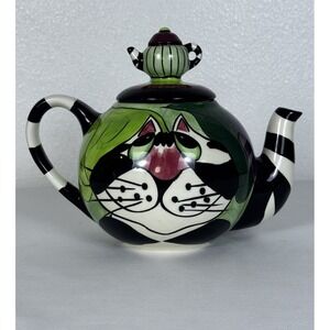 VTG 2001 Corneille CLANCEY CAT Teapot Gold Pen Hand Signature Original Pristine
